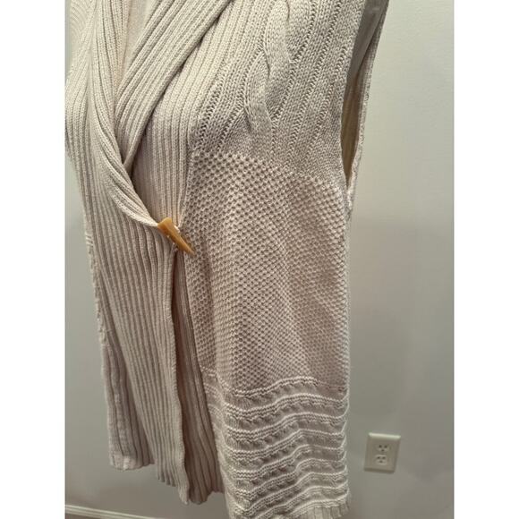 CHAPS Long Sleeve Off White/Cream Cotton Blend Cardigan - Large - Picture 7 of 9